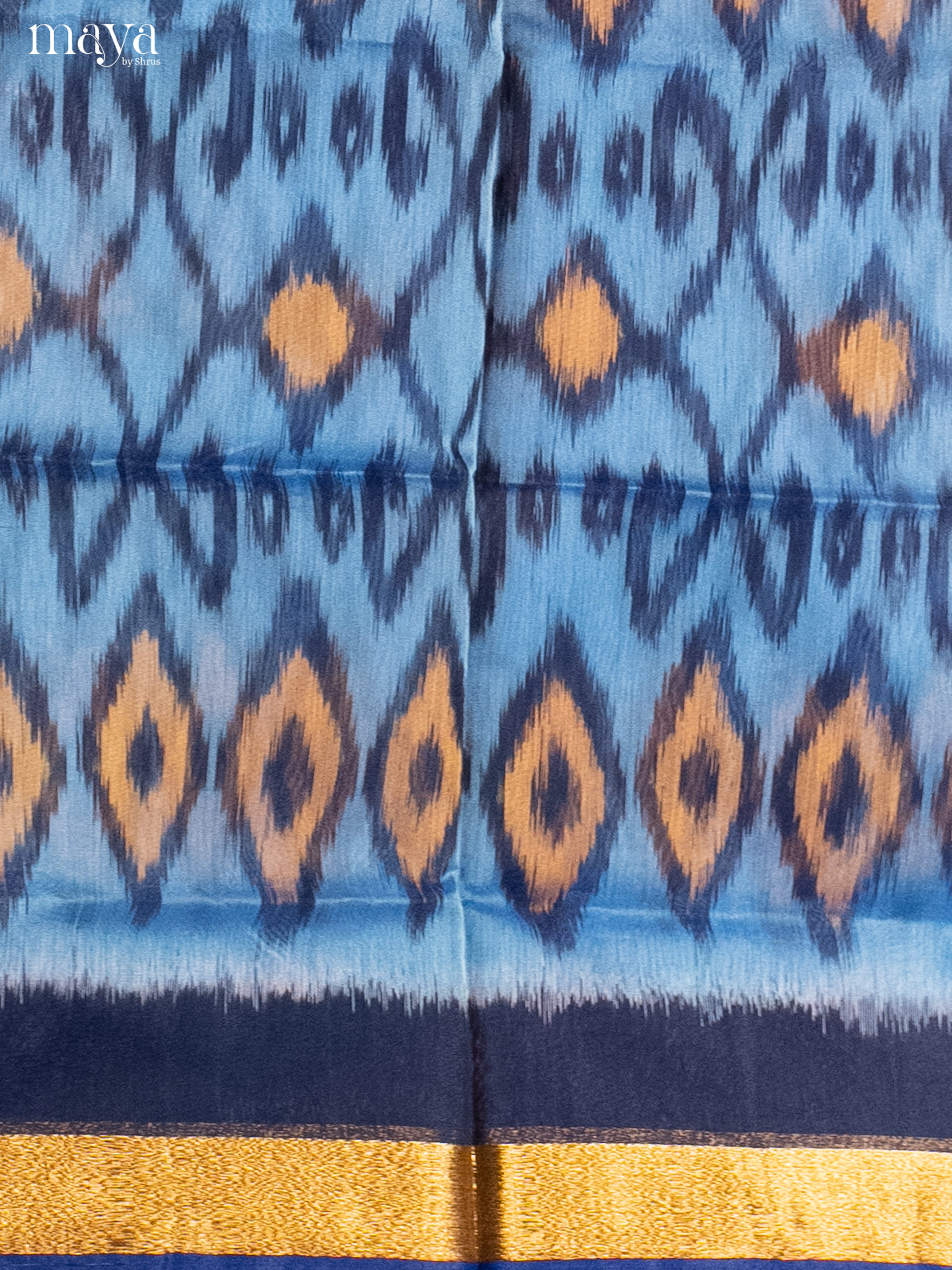 Blue-Pochampally Salwar Unstitch