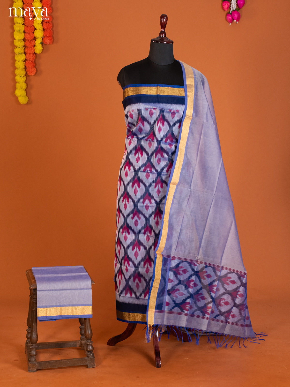 Lilac-Pochampally Salwar Unstitch