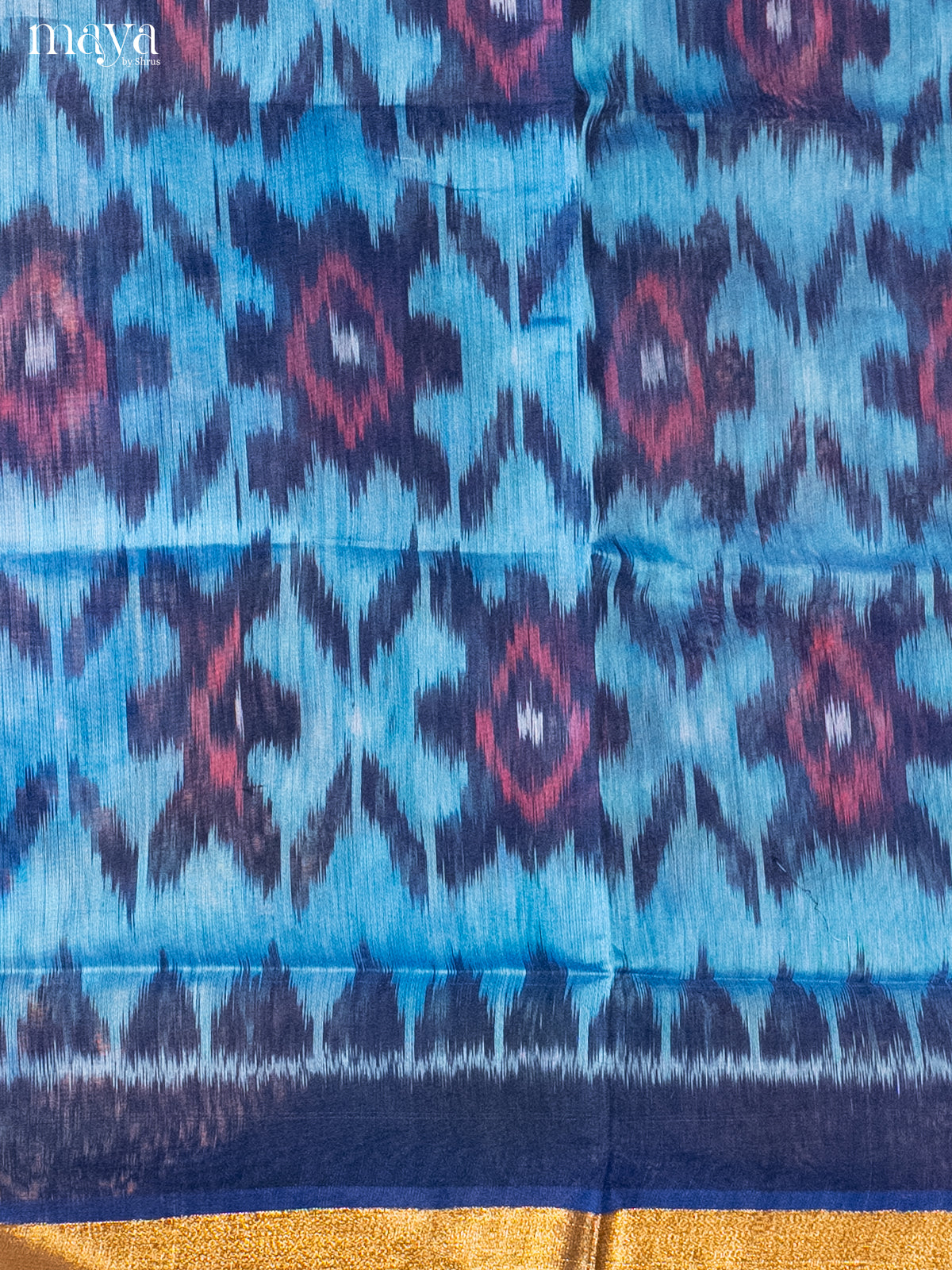 Light blue & dark Blue-Pochampally Salwar Unstitch