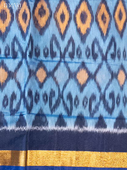 Light & Dark Blue-Pochampally Salwar Unstitch