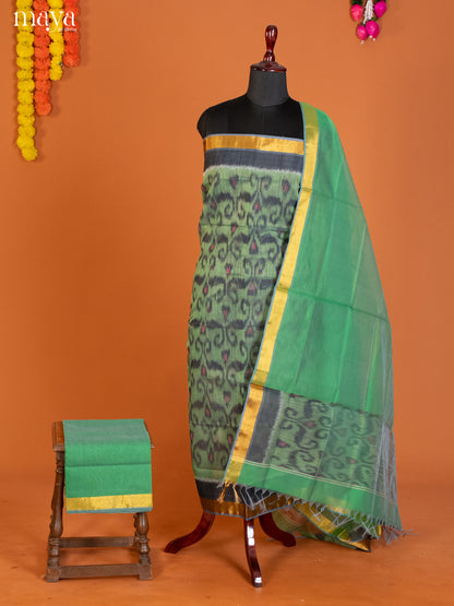 Green-Pochampally Salwar Unstitch
