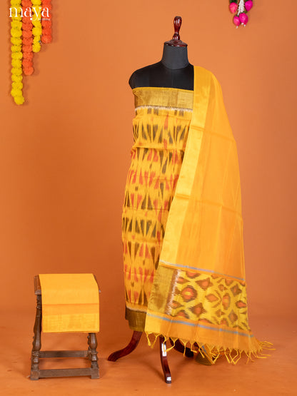 Yellow -Pochampally Salwar Unstitch