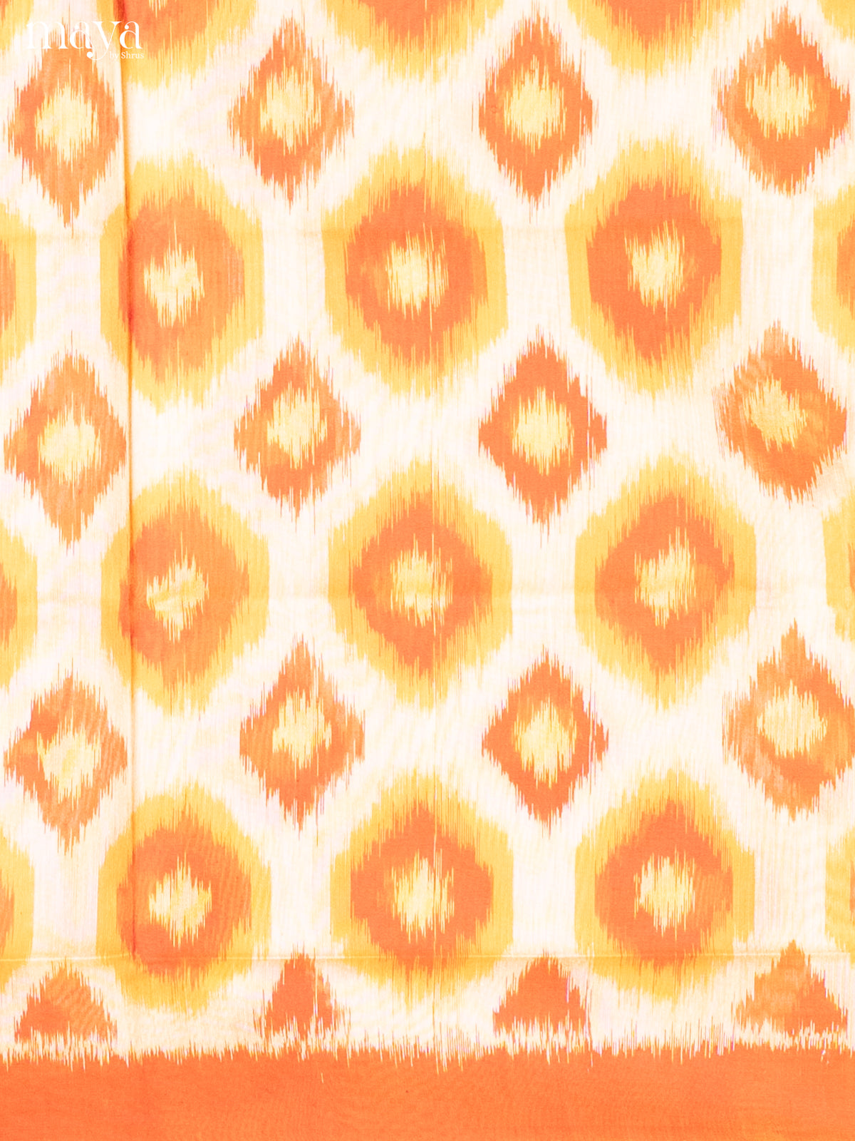 Cream & Orange -Pochampally Salwar Unstitch