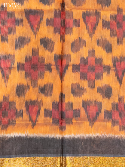 Orange & Grey -Pochampally Salwar Unstitch