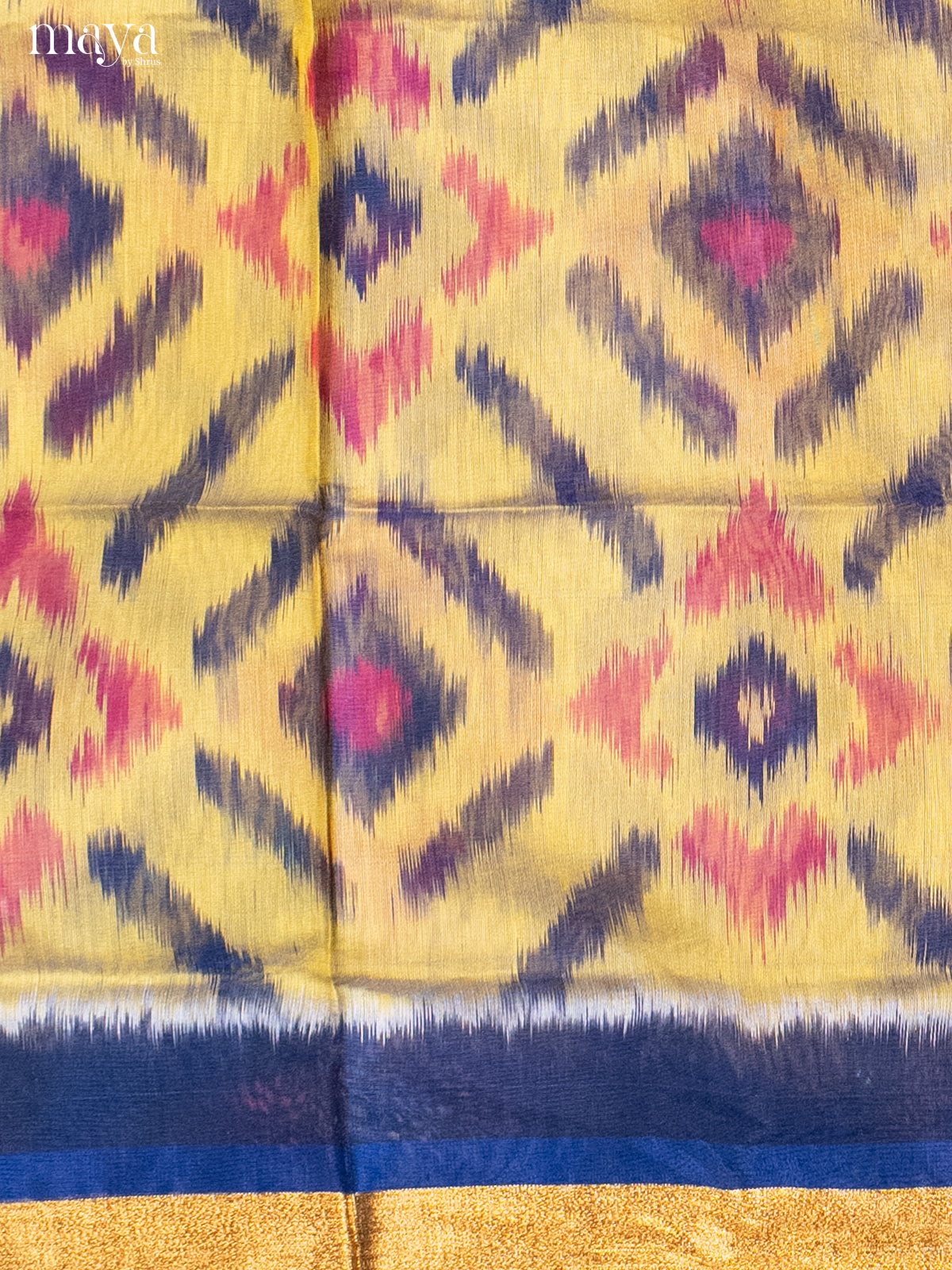 Yellow & Blue -Pochampally Salwar Unstitch
