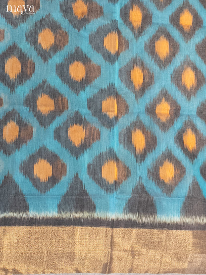 Blue & Purple-Pochampally Salwar Unstitch