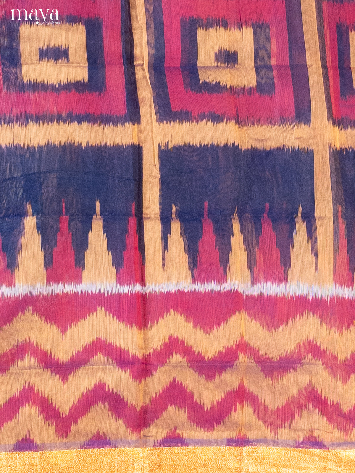 Blue & Maroon -Pochampally Salwar Unstitch