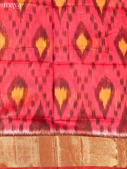 Pink & Purple -Pochampally Salwar Unstitch