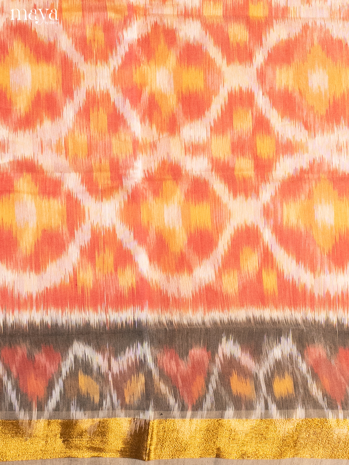 Red & Grey -Pochampally Salwar Unstitch