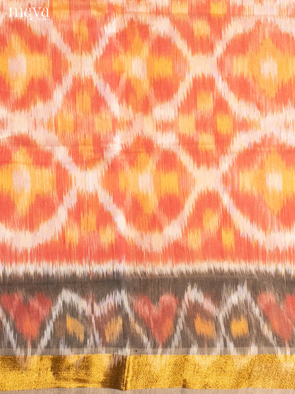Red & Grey -Pochampally Salwar Unstitch