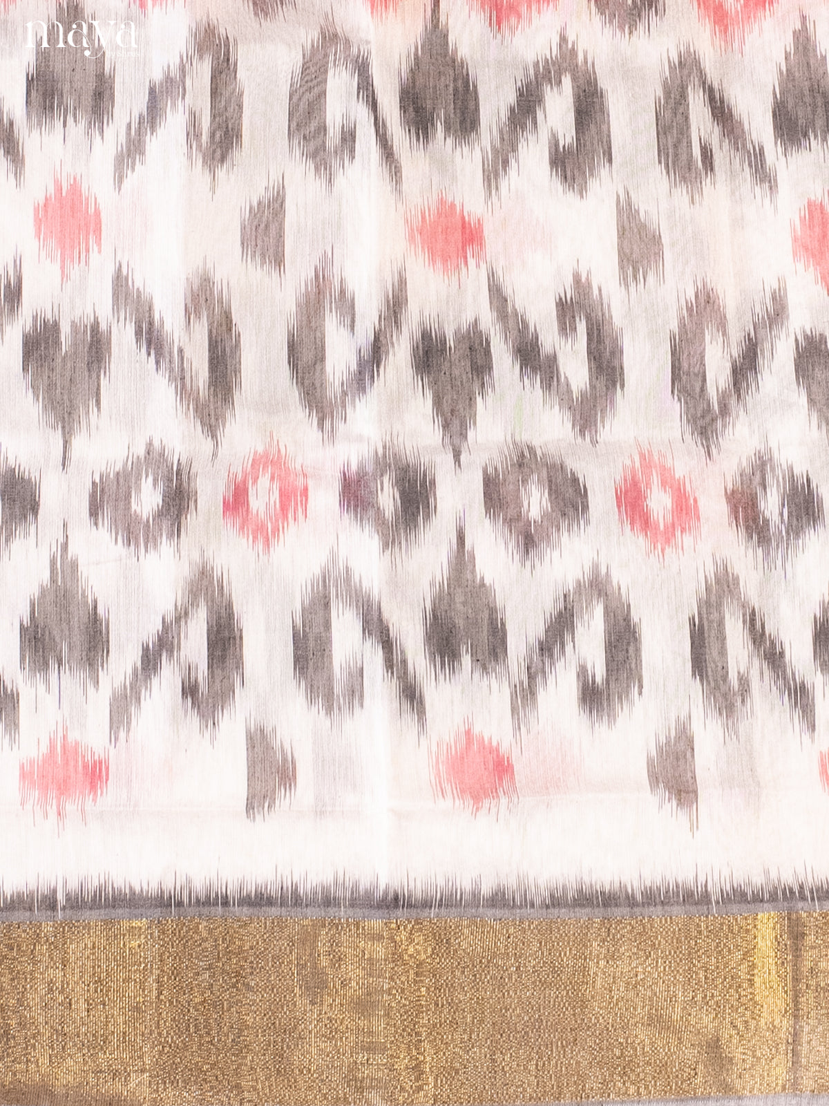 White & Grey-Pochampally Salwar Unstitch