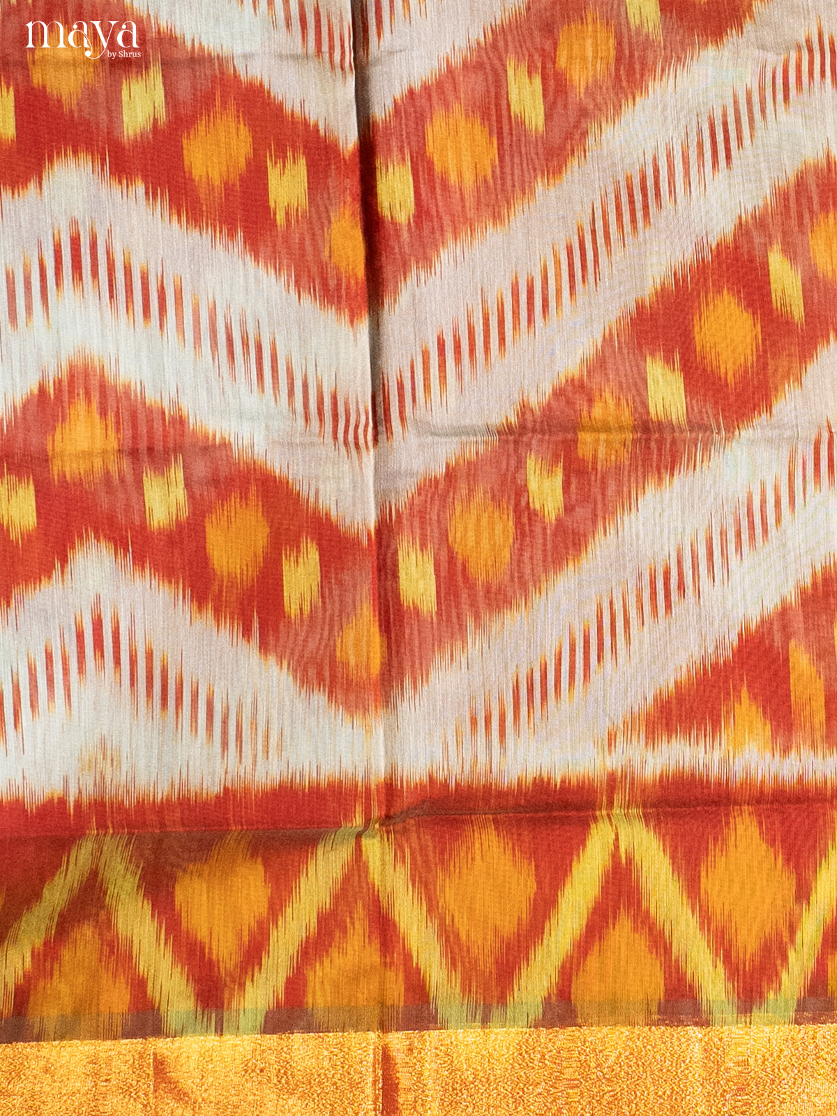 White , Red & green -Pochampally Salwar Unstitch