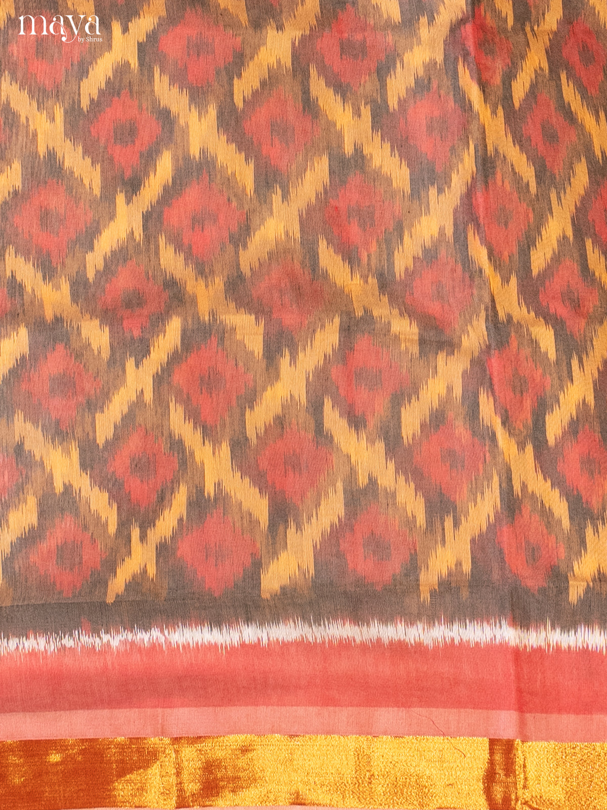 Grey & Pink -Pochampally Salwar Unstitch