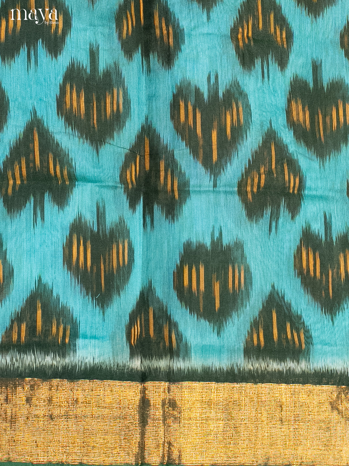 Blue & Green-Pochampally Salwar Unstitch