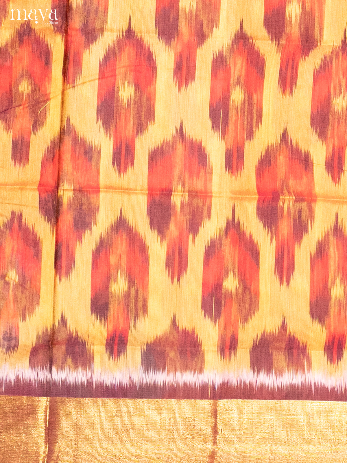 Mustard & Pink-Pochampally Salwar Unstitch