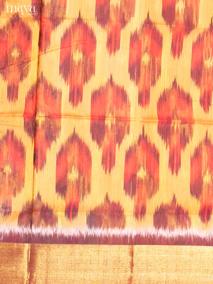 Mustard & Pink-Pochampally Salwar Unstitch