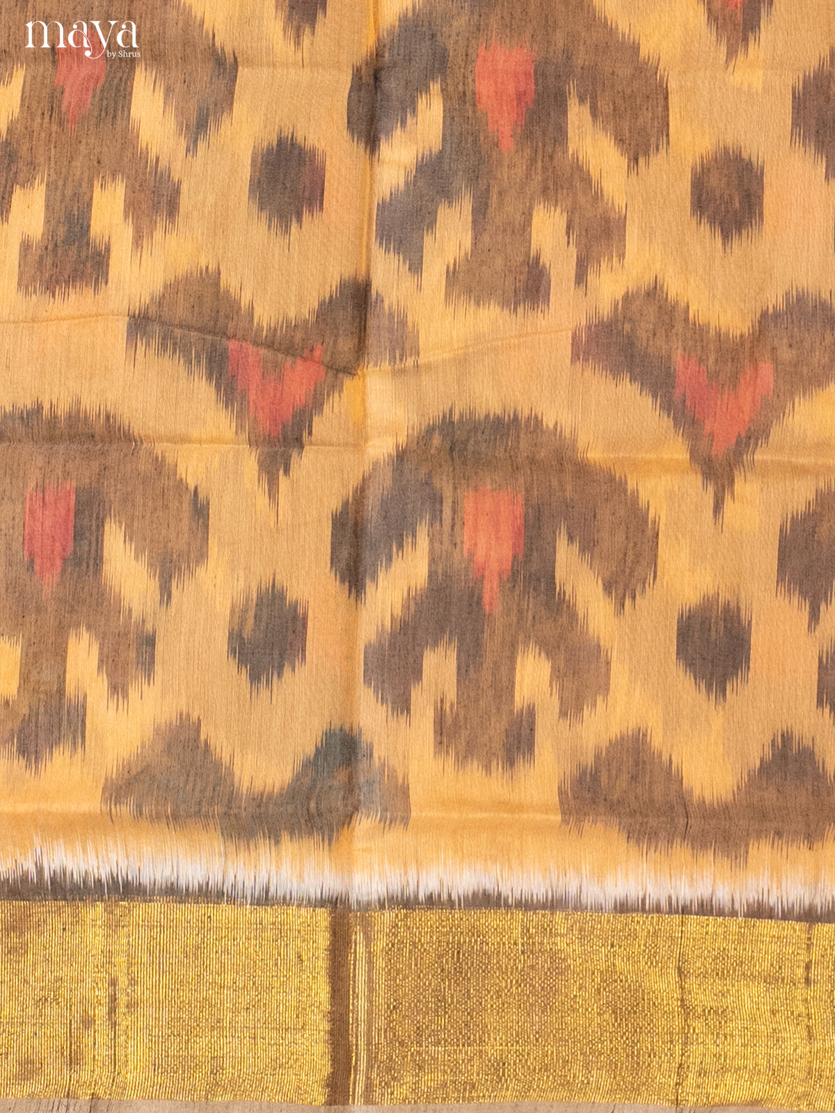 Sandal & Grey -Pochampally Salwar Unstitch