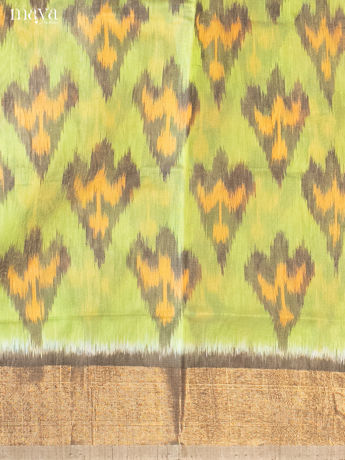 Light Green & Yellow -Pochampally Salwar Unstitch