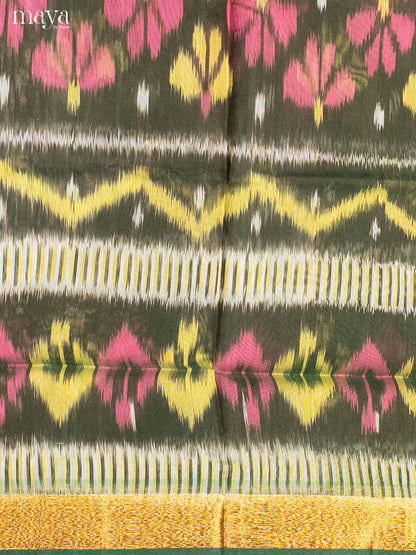 Green-Pochampally Salwar Unstitch