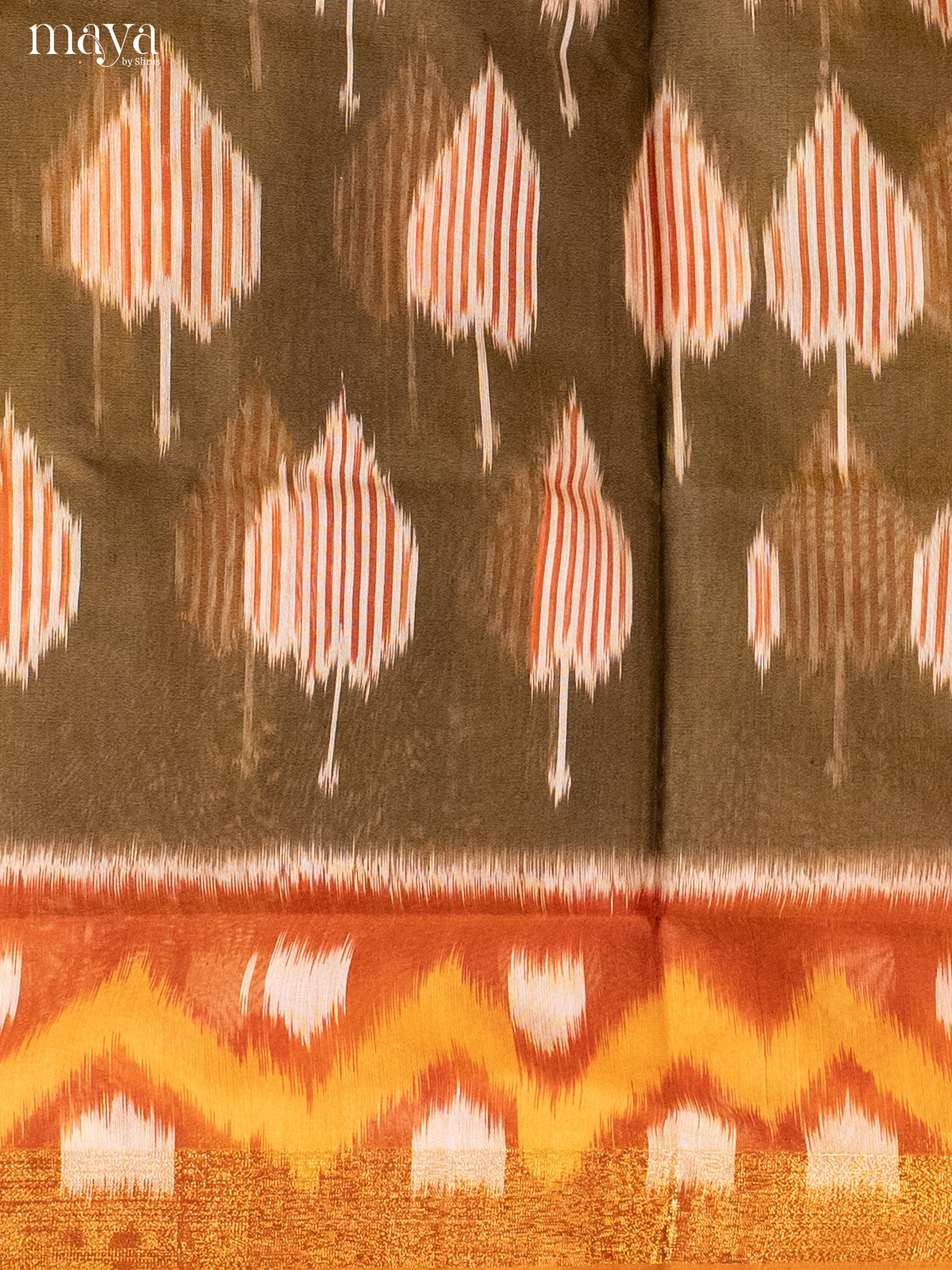 Chutney Green & Yellow -Pochampally Salwar Unstitch