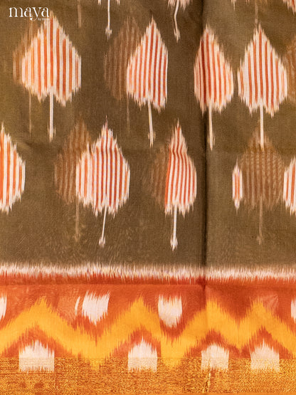 Chutney Green & Yellow -Pochampally Salwar Unstitch