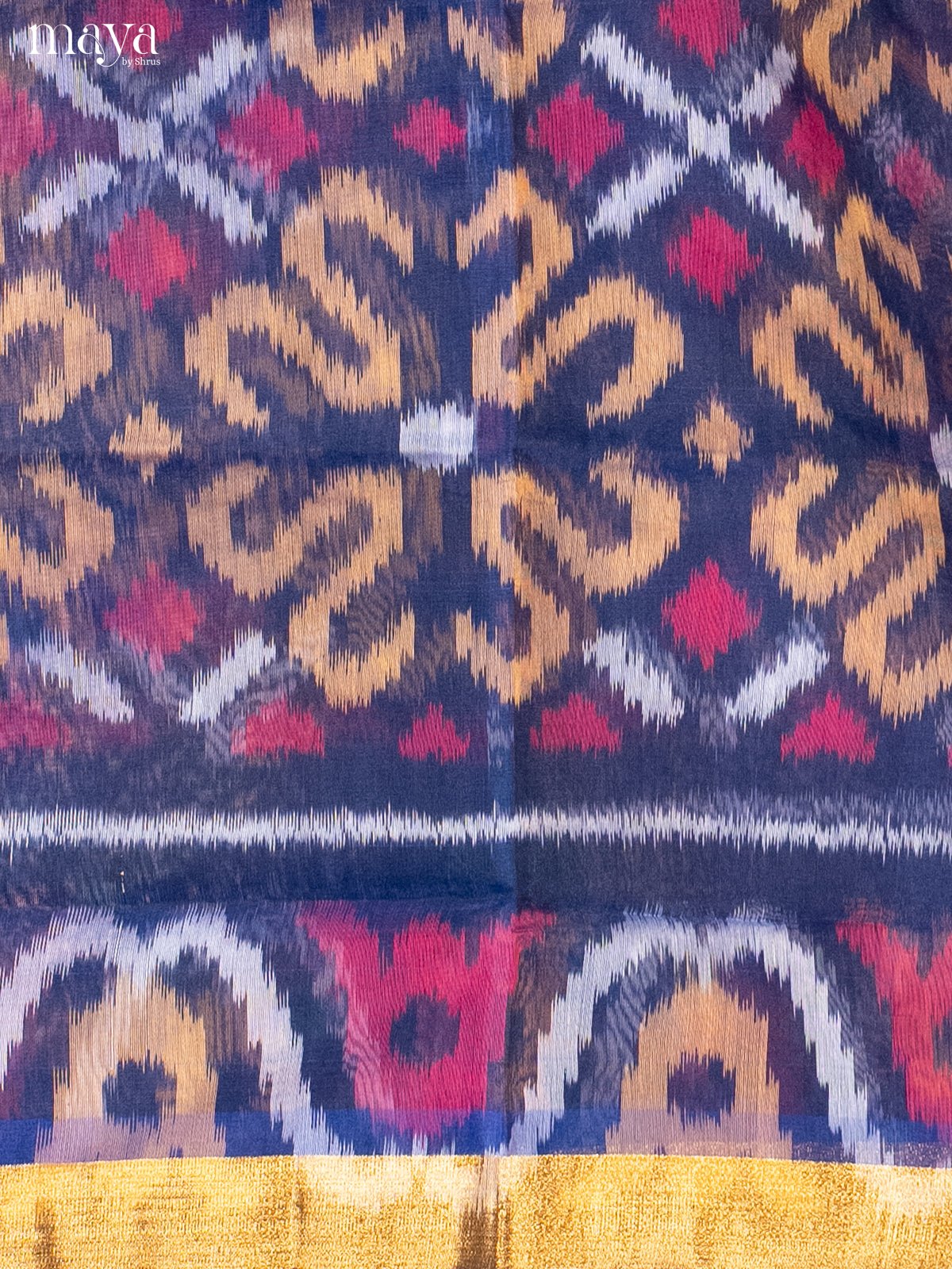 Blue-Pochampally Salwar Unstitch