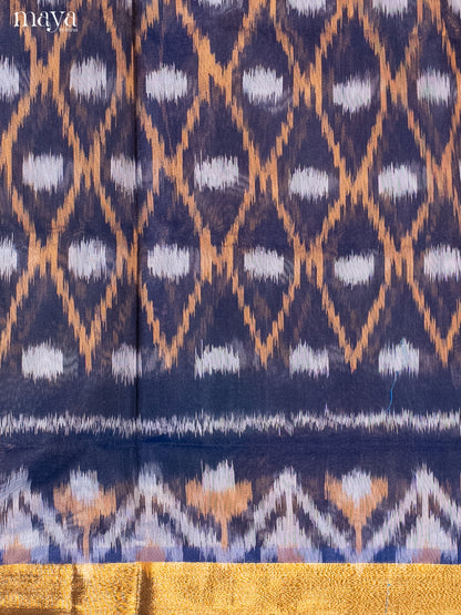 Dark Blue & Blue-Pochampally Salwar Unstitch