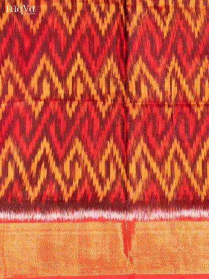 Maroon & Red-Pochampally Salwar Unstitch