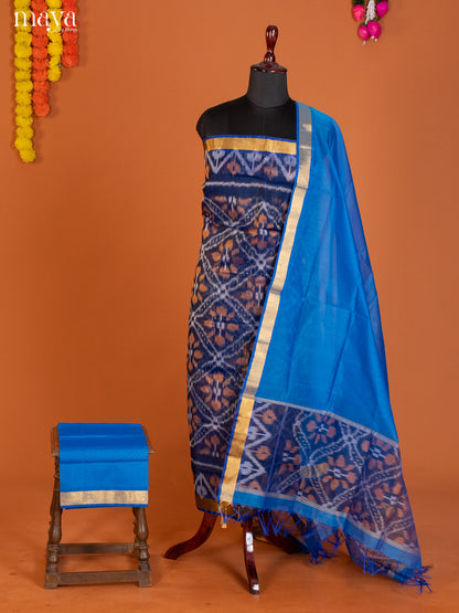 Dark Blue & Blue -Pochampally Salwar Unstitch