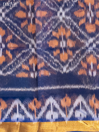 Dark Blue & Blue -Pochampally Salwar Unstitch