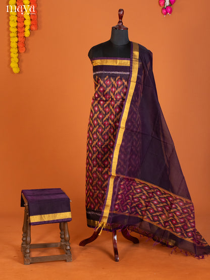 Violet-Pochampally Salwar Unstitch