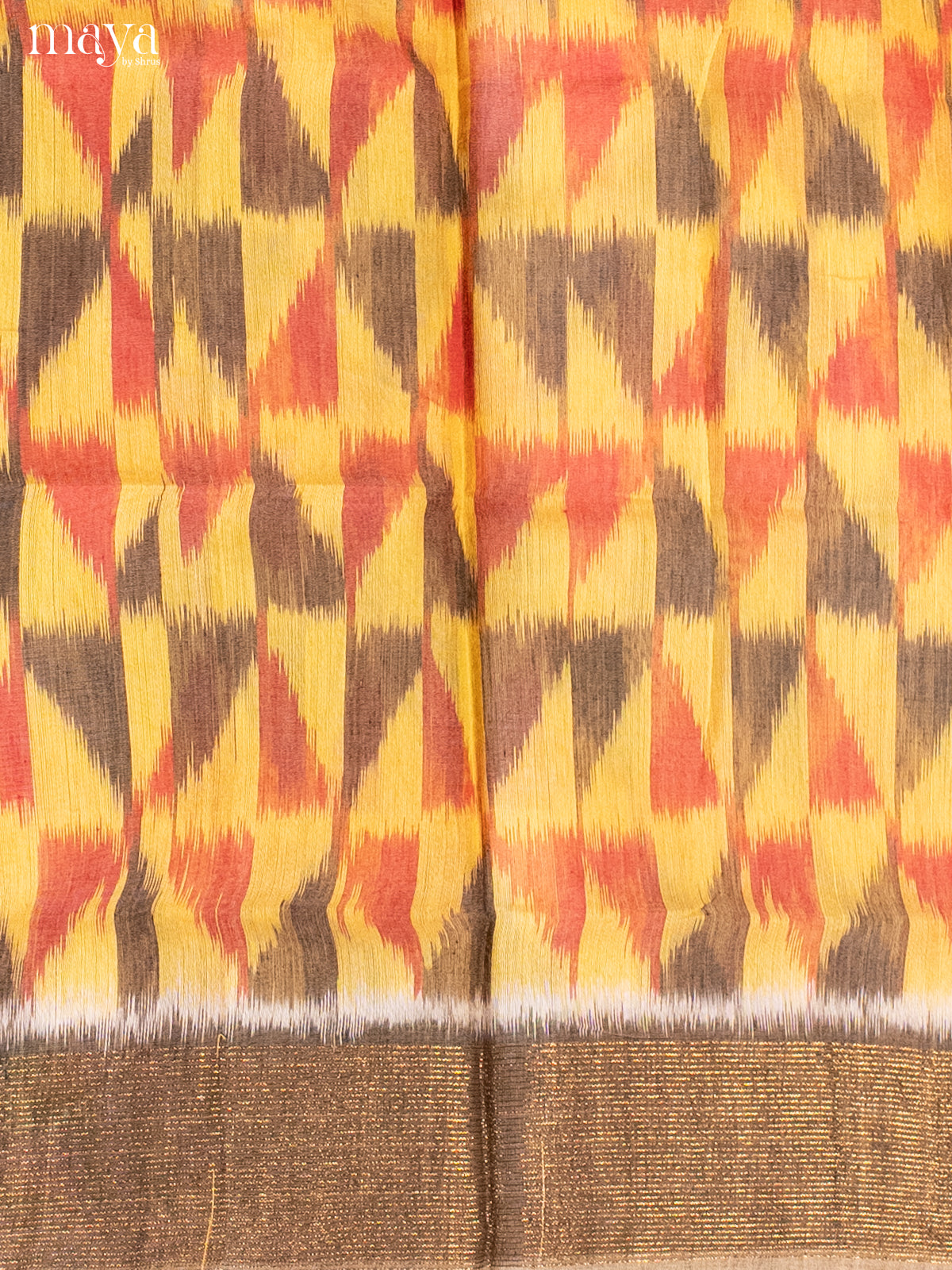 Yellow & Purple-Pochampally Salwar Unstitch