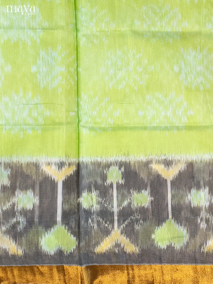 Light Green & Peach -Pochampally Salwar Unstitch
