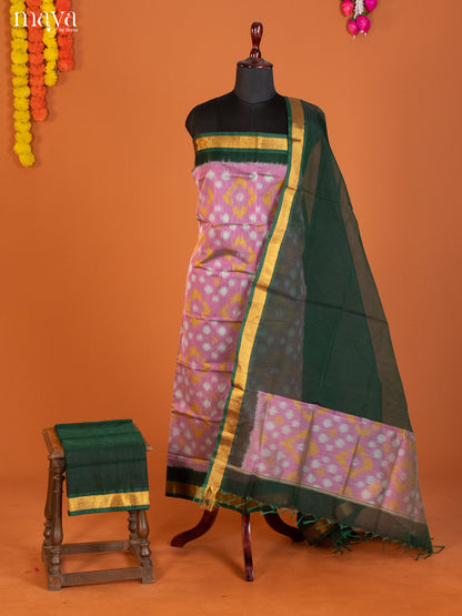 Purple & Green -Pochampally Salwar Unstitch