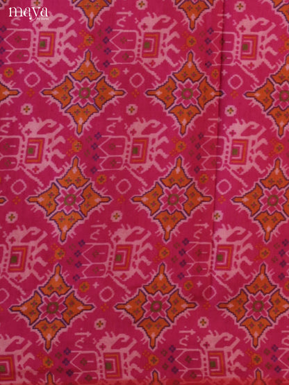 Pink & Purple Semi patola salwar unstitch with intricate floral print-MEA09001