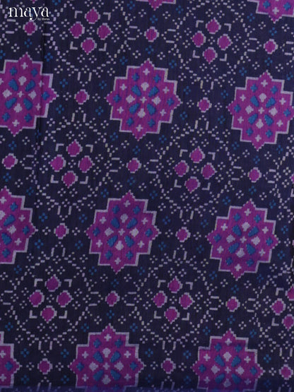 Blue & Purple Semi patola salwar unstitch with floral print -MEA09005