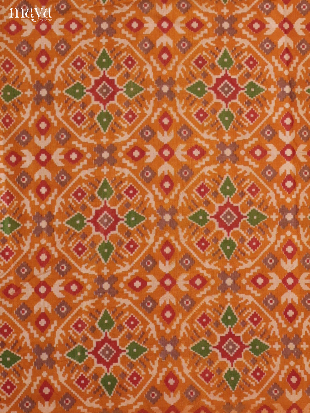 Mustard & Brick Semi patola salwar unstitch with floral pattern -MEA09008