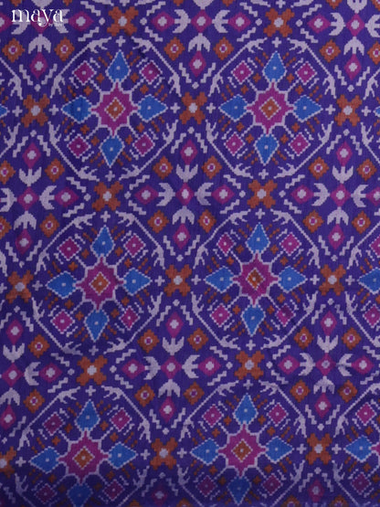 Blue & Purple Semi patola salwar unstitch with patola floral print MEA09009