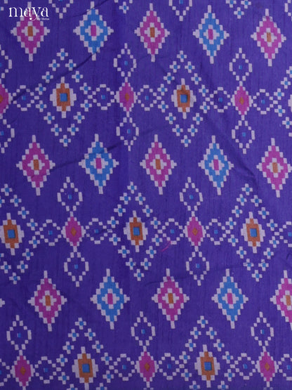 Blue & Purple Semi patola salwar unstitch with floral pattern -MEA09012