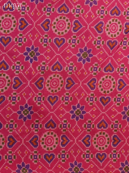 Pink & Purple Semi patola salwar unstitch with floral pattern -MEA09014