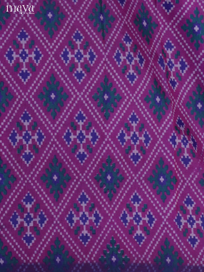 Purple & Blue Semi patola salwar unstitch with floral pattern MEA09015