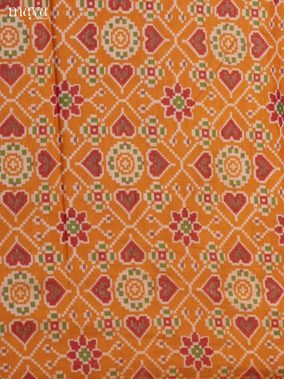 Mustard & Brick Semi patola salwar unstitch with floral pattern - MEA09016