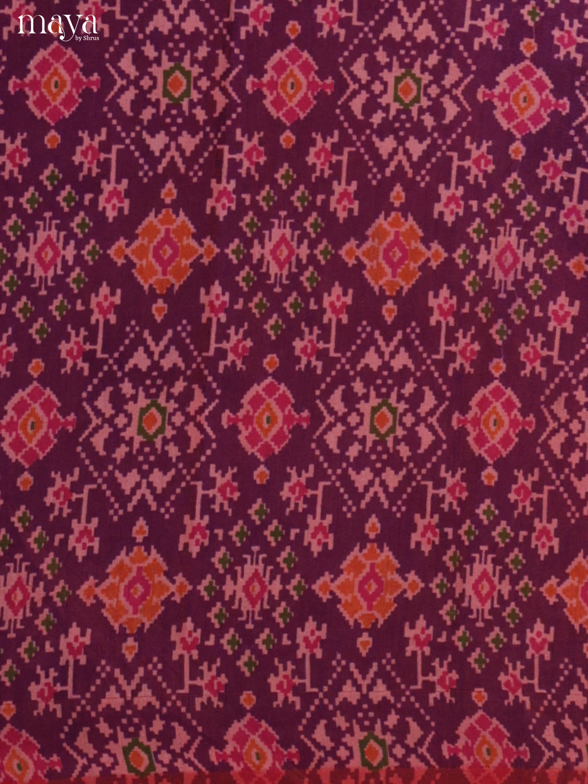 Purple & Pink Semi patola salwar unstitch with floral print -MEA09023