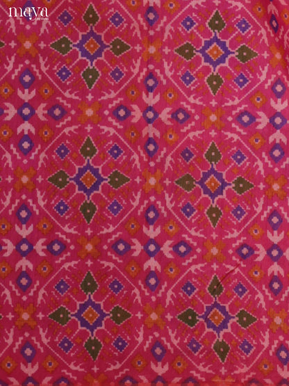 Pink & Purple Semi patola salwar unstitch with patola floral prints- MEA09024