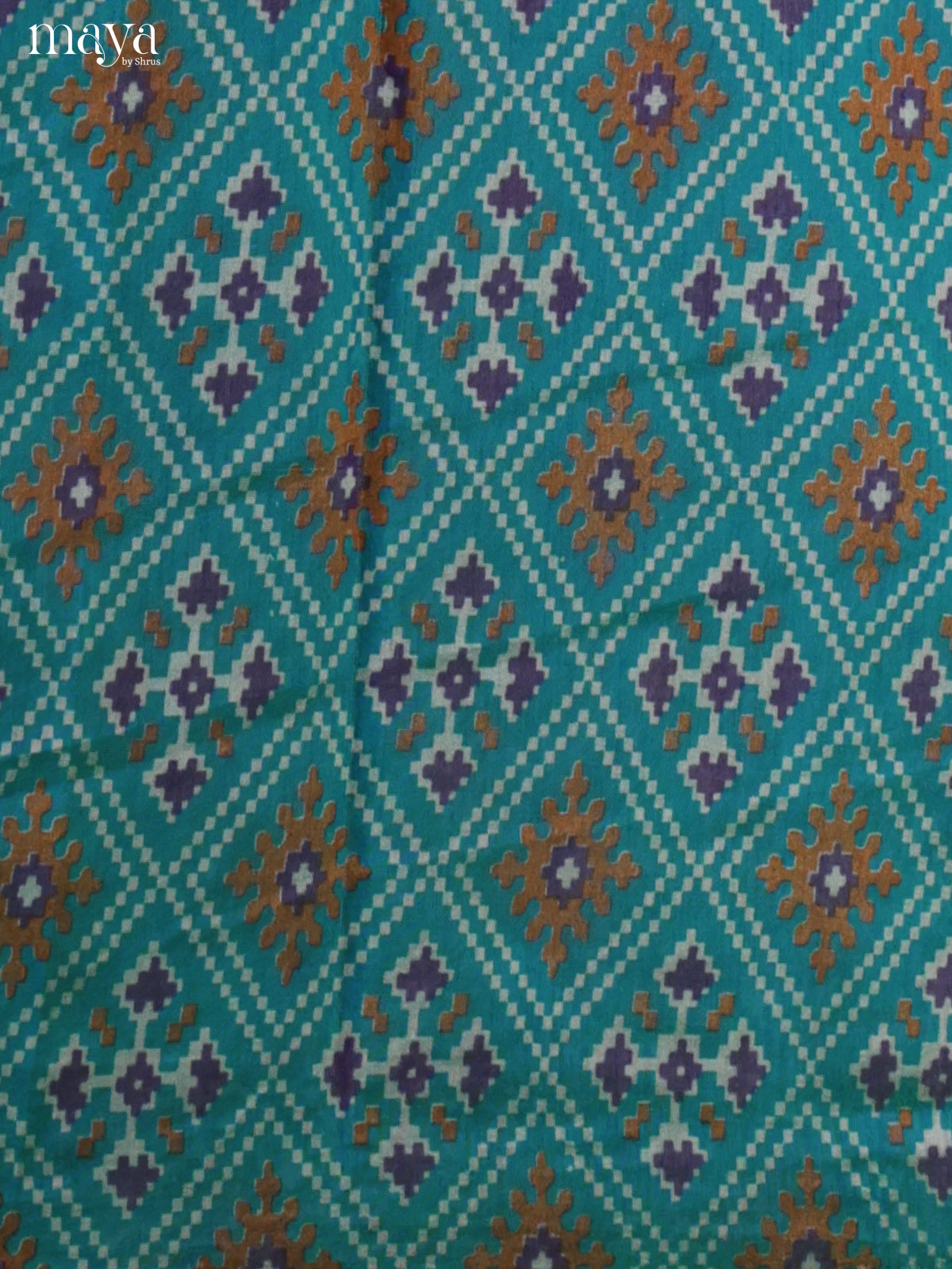 Blue & Purple Semi patola salwar unstitch with patola floral prints -MEA09025