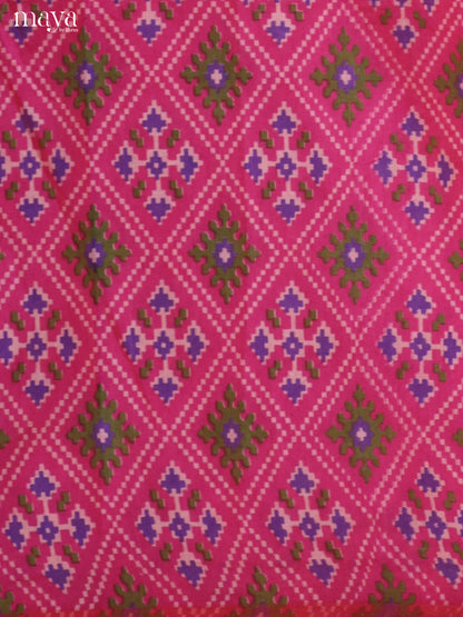 Pink & Purple Semi patola salwar unstitch with patola floral  print -MEA09032