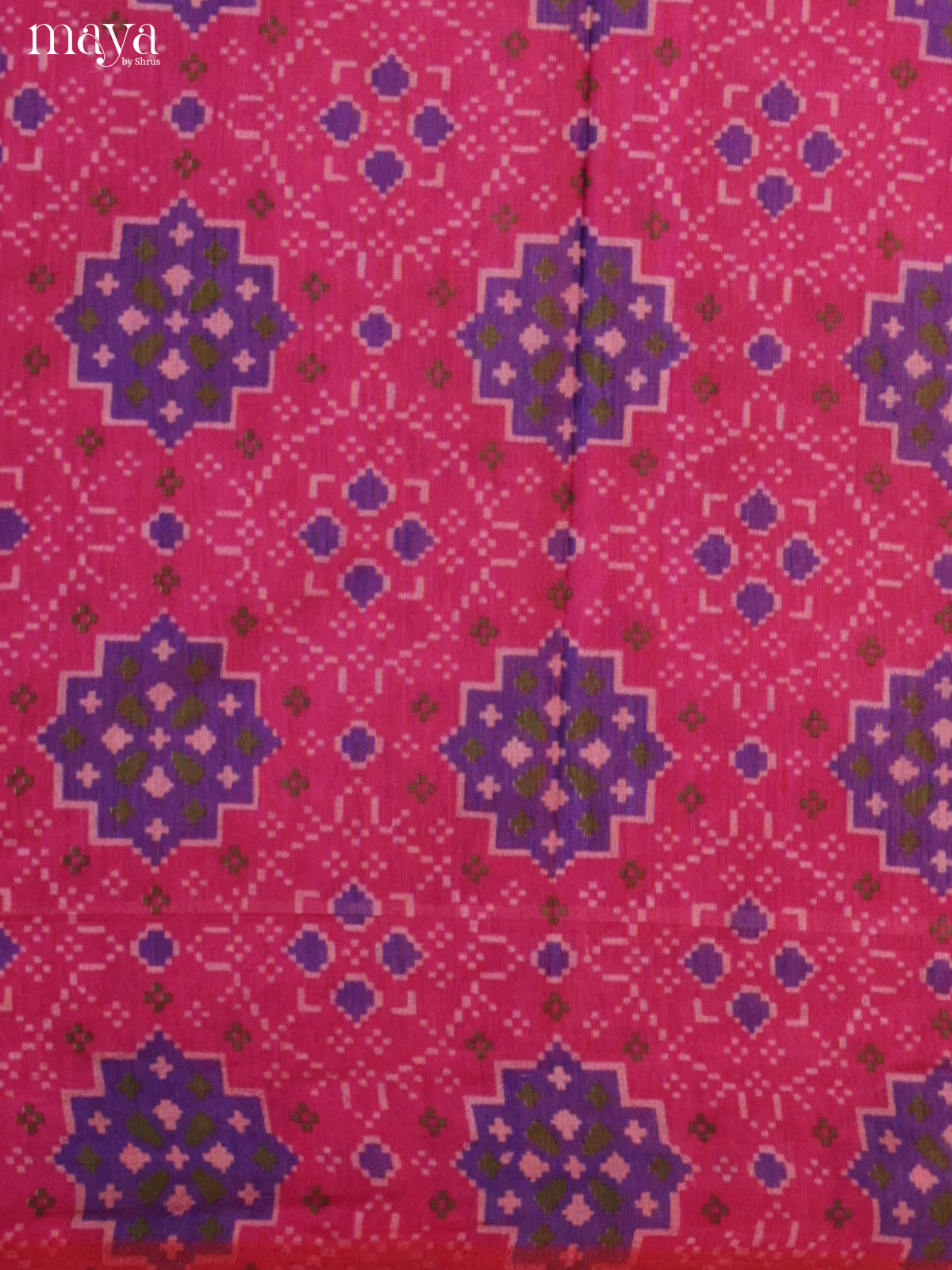 Pretty Pink & Purple Semi patola salwar unstitch with patola floral pattern - MEA09037