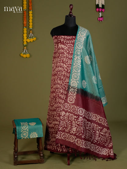 Maroon & Sky Blue - Bhatik salwar - MEC13001