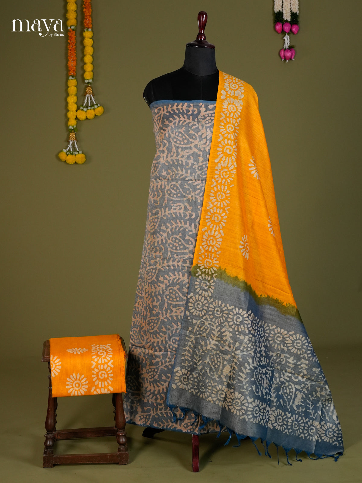 blue & Yellow -Bhatik salwar - MEC13004