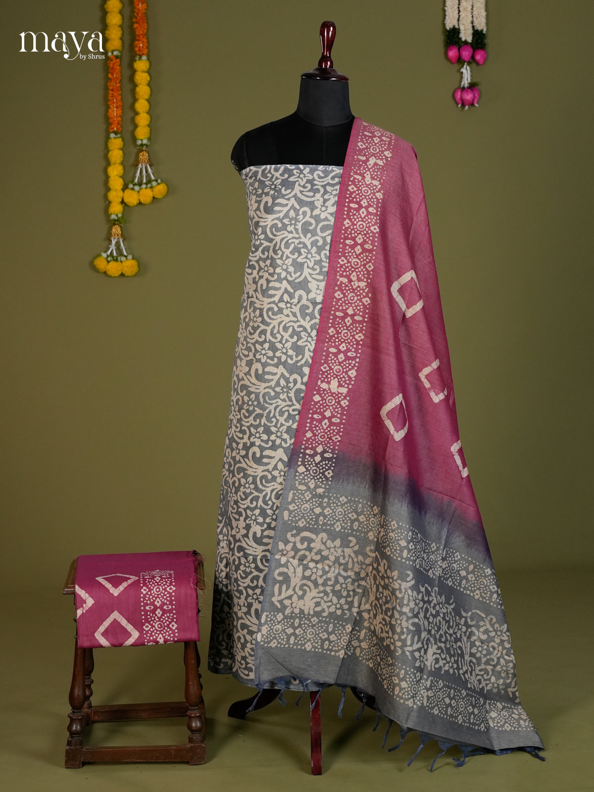 Grey & Purple - Bhatik salwar - MEC13024